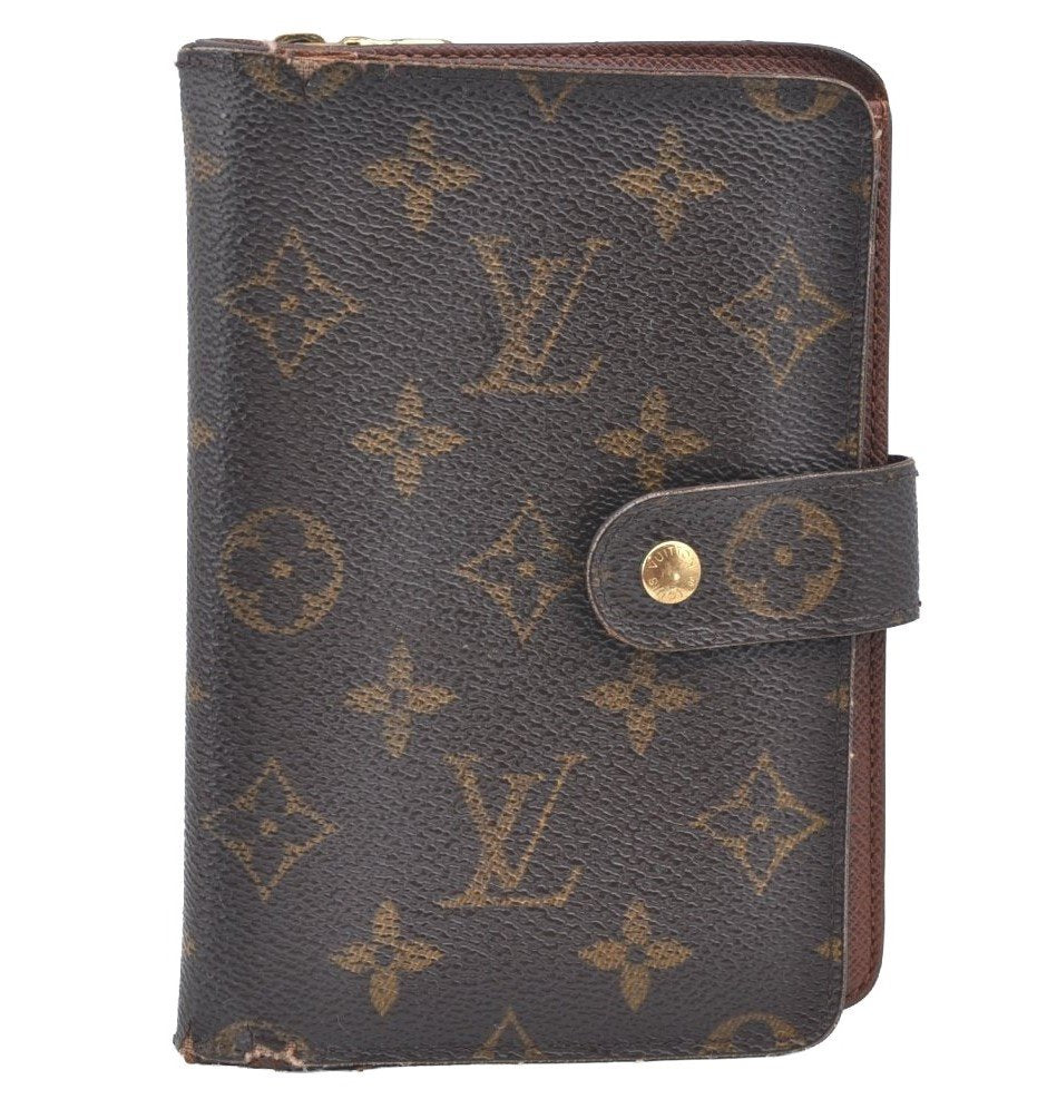 Authentic Louis Vuitton Monogram Porte Papier Zip Bifold Wallet M61207 LV K5028