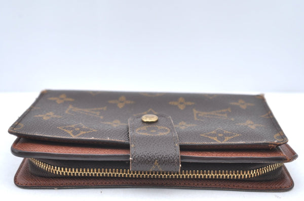 Authentic Louis Vuitton Monogram Porte Papier Zip Bifold Wallet M61207 LV K5028