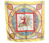 Authentic HERMES Carre 90 Scarf "FEUX ARTIFICE" Silk Yellow K5032