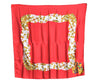 Authentic CHANEL Scarf Jewelry Pearl Motif CC Logo Silk Red K5035