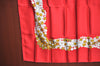 Authentic CHANEL Scarf Jewelry Pearl Motif CC Logo Silk Red K5035