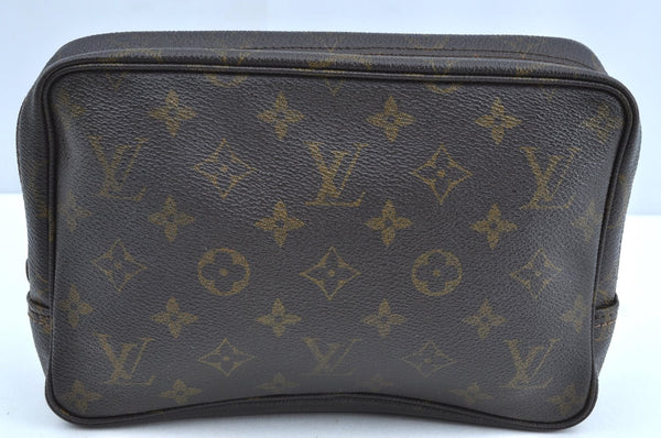 Authentic Louis Vuitton Monogram Trousse Toilette 23 Clutch Hand Bag Junk K5043