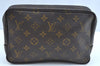 Authentic Louis Vuitton Monogram Trousse Toilette 23 Clutch Hand Bag Junk K5043