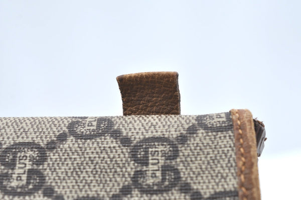 Authentic GUCCI GG Plus Clutch Hand Bag Purse GG PVC Leather Brown K5051