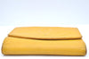 Authentic CHANEL Caviar Skin CC Logo Bifold Wallet Purse Yellow K5052