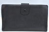 Authentic CHANEL Caviar Skin CC Logo Bifold Long Wallet Purse Black K5053