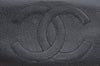 Authentic CHANEL Caviar Skin CC Logo Bifold Long Wallet Purse Black K5053