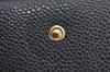 Authentic CHANEL Caviar Skin CC Logo Bifold Long Wallet Purse Black K5053