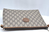 Authentic GUCCI GG Plus Clutch Hand Bag Purse PVC Leather Brown K5055