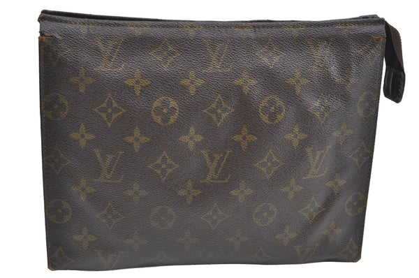 Auth Louis Vuitton Monogram Poche Toilette 26 Cosmetics Pouch Old Model LV K5066