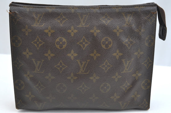 Auth Louis Vuitton Monogram Poche Toilette 26 Cosmetics Pouch Old Model LV K5066