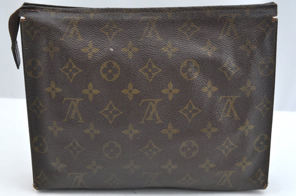 Auth Louis Vuitton Monogram Poche Toilette 26 Cosmetics Pouch Old Model LV K5066