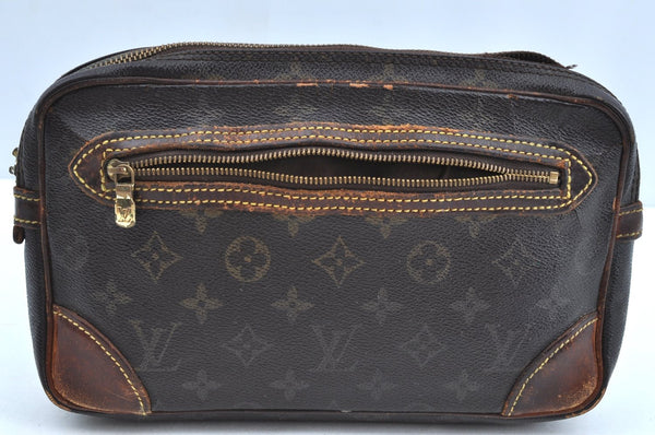 Auth Louis Vuitton Monogram Marly Dragonne GM Clutch Bag Old Model LV Junk K5070