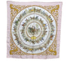 Authentic HERMES Carre 90 Scarf "LA PROMENADE DE LONGCHAMPS" Silk Pink K5072