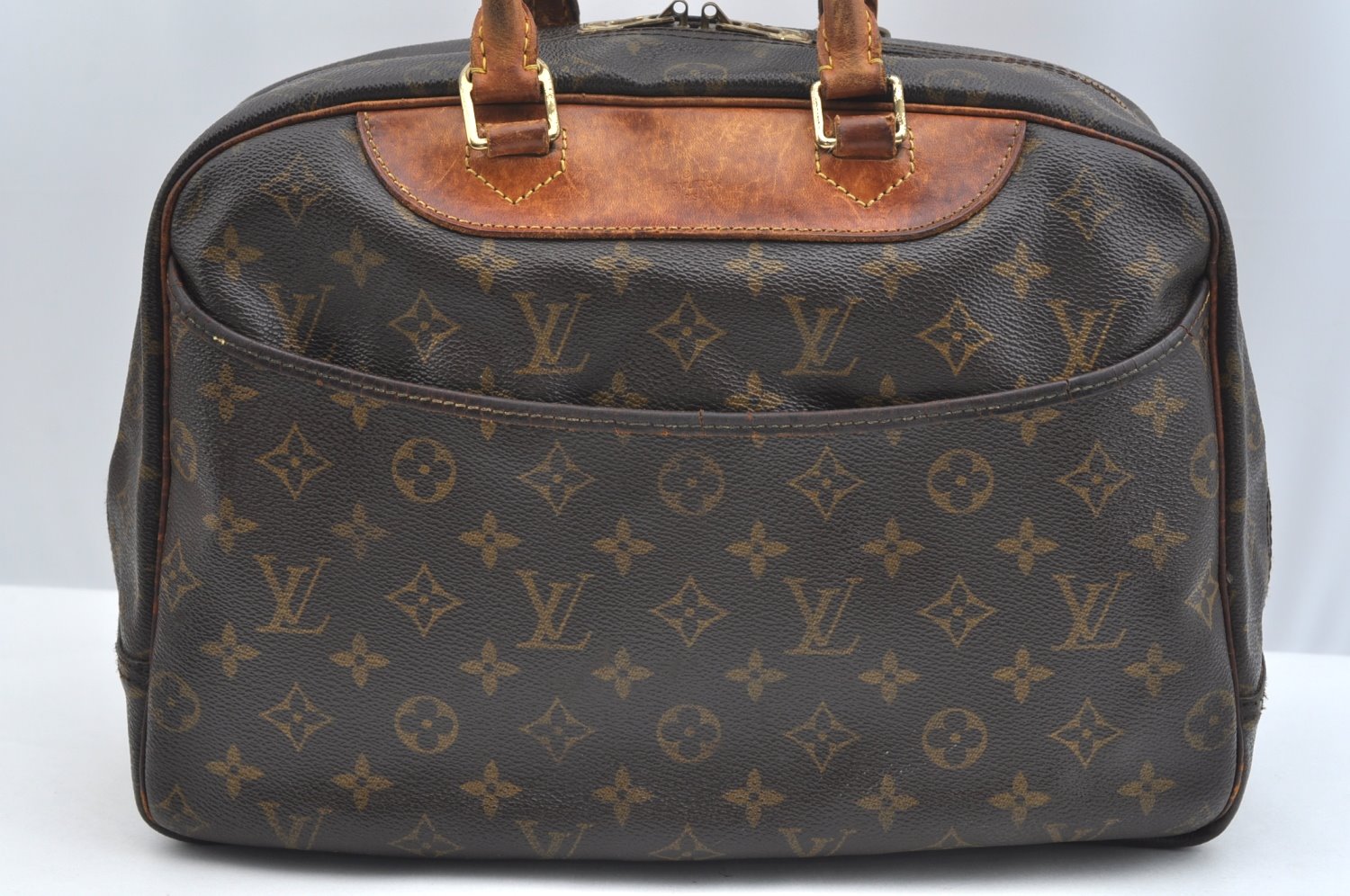 Authentic Louis Vuitton Monogram Deauville Hand Bag M47270 LV K5073