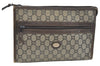 Authentic GUCCI GG Plus Clutch Hand Bag Purse PVC Leather Brown K5074