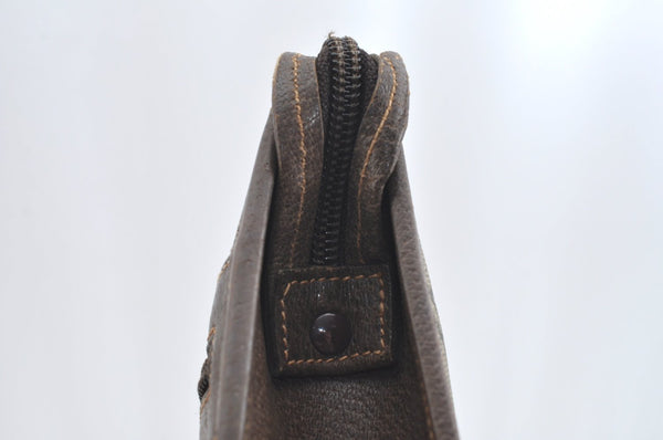 Authentic GUCCI GG Plus Clutch Hand Bag Purse PVC Leather Brown K5074