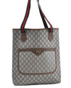 Authentic GUCCI Web Sherry Line GG Plus Tote Bag GG PVC Leather Brown K5076