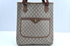 Authentic GUCCI Web Sherry Line GG Plus Tote Bag GG PVC Leather Brown K5076