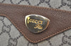 Authentic GUCCI Web Sherry Line GG Plus Tote Bag GG PVC Leather Brown K5076