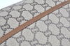 Authentic GUCCI Web Sherry Line GG Plus Tote Bag GG PVC Leather Brown K5076