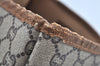 Authentic GUCCI Web Sherry Line GG Plus Tote Bag GG PVC Leather Brown K5076