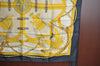 Authentic HERMES Carre 90 Scarf "GRANDE TENUE" Silk Gray Gold K5079