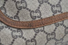 Authentic GUCCI Web Sherry Line GG Plus Tote Bag GG PVC Leather Brown K5081