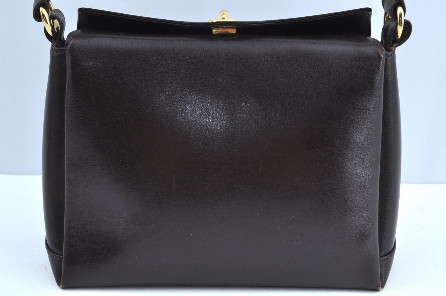 Authentic GUCCI Vintage Shoulder Hand Bag Purse Leather Brown K5082