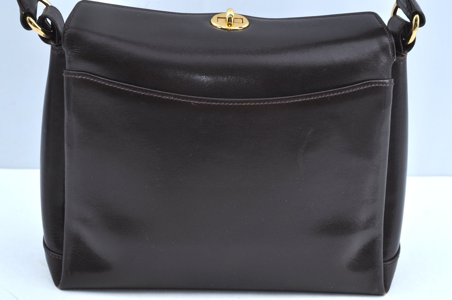 Authentic GUCCI Vintage Shoulder Hand Bag Purse Leather Brown K5082