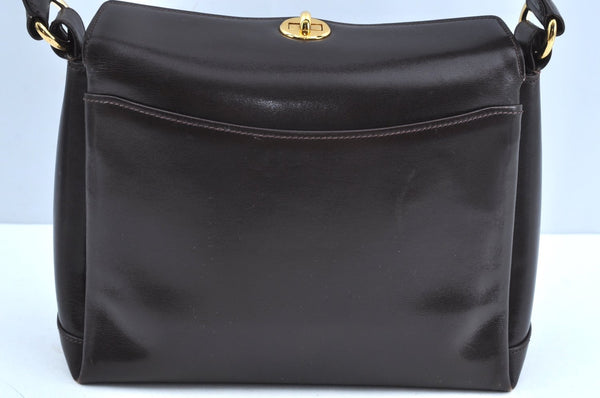 Authentic GUCCI Vintage Shoulder Hand Bag Purse Leather Brown K5082