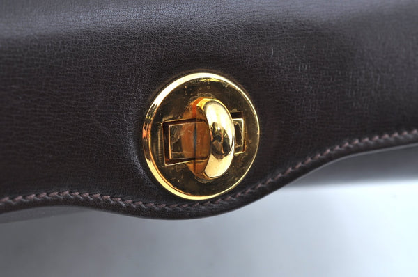 Authentic GUCCI Vintage Shoulder Hand Bag Purse Leather Brown K5082