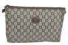 Authentic GUCCI GG Plus Clutch Hand Bag Purse PVC Leather Brown K5104