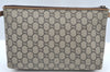 Authentic GUCCI GG Plus Clutch Hand Bag Purse PVC Leather Brown K5104
