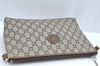 Authentic GUCCI GG Plus Clutch Hand Bag Purse PVC Leather Brown K5104