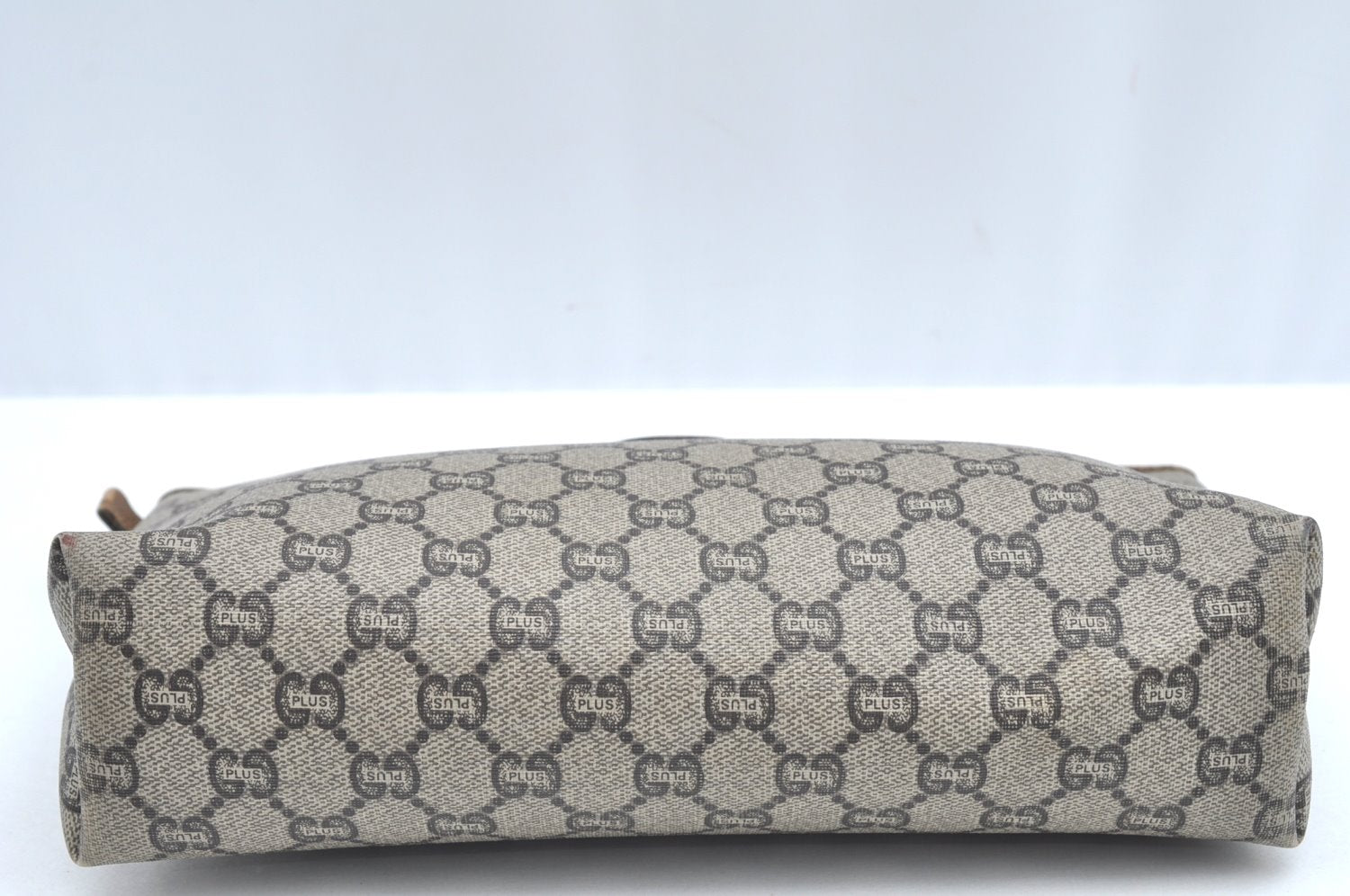 Authentic GUCCI GG Plus Clutch Hand Bag Purse PVC Leather Brown K5104