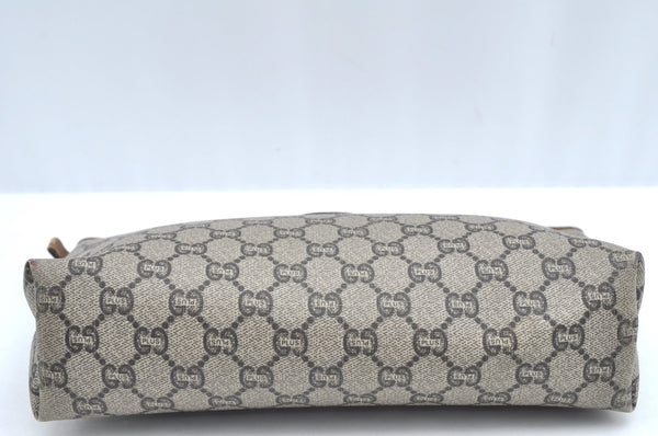 Authentic GUCCI GG Plus Clutch Hand Bag Purse PVC Leather Brown K5104