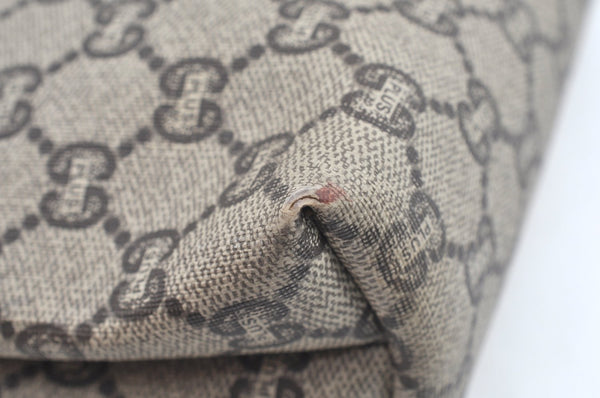 Authentic GUCCI GG Plus Clutch Hand Bag Purse PVC Leather Brown K5104