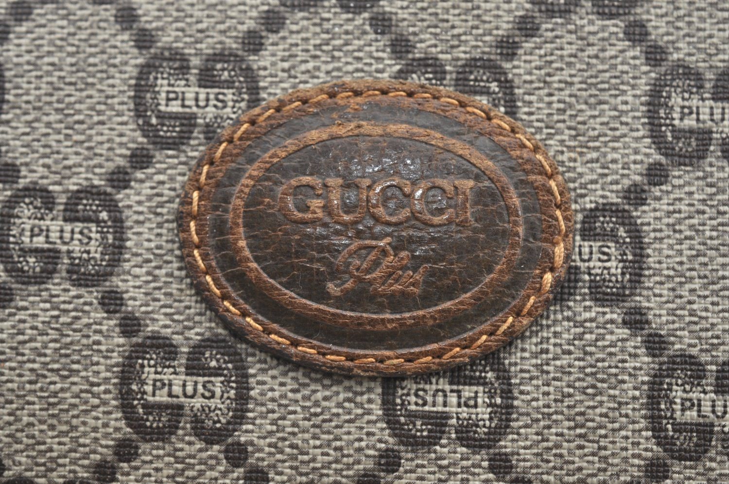 Authentic GUCCI GG Plus Clutch Hand Bag Purse PVC Leather Brown K5104