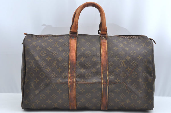 Authentic Louis Vuitton Monogram Keepall 45 Travel Boston Bag Old Model LV K5111