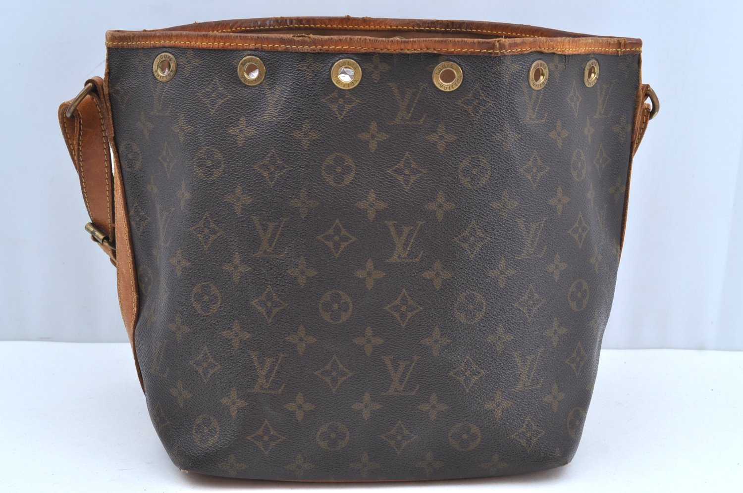 Authentic Louis Vuitton Monogram Petit Noe M42226 Shoulder Drawstring Bag K5113