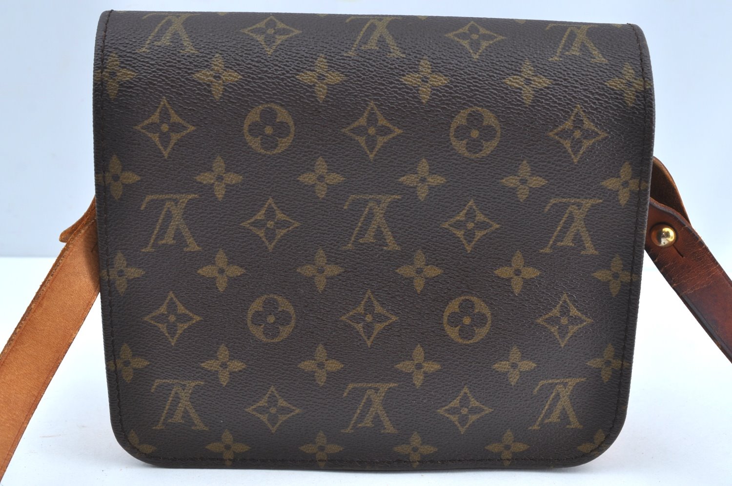 Authentic Louis Vuitton Monogram Cartouchiere MM Shoulder Bag Old Model LV K5114