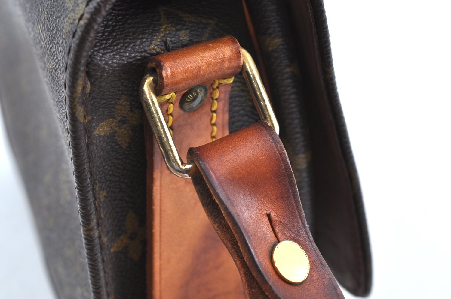 Authentic Louis Vuitton Monogram Cartouchiere MM Shoulder Bag Old Model LV K5114