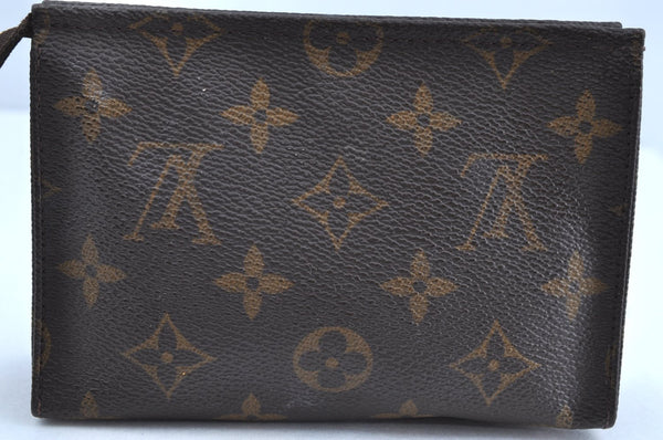Authentic Louis Vuitton Monogram Poche Toilette 15 M47546 Cosmetics Pouch K5117