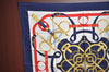 Authentic HERMES Carre 90 Scarf "Eperon d'or" Silk Navy Blue K5124