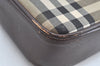 Authentic Burberrys Nova Check Clutch Bag Canvas Leather Beige K5133