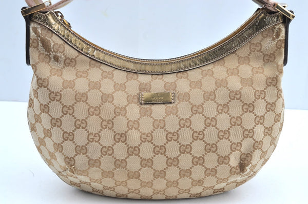 Authentic GUCCI Sherry Line Shoulder Bag GG Canvas Leather 181092 Beige K5135
