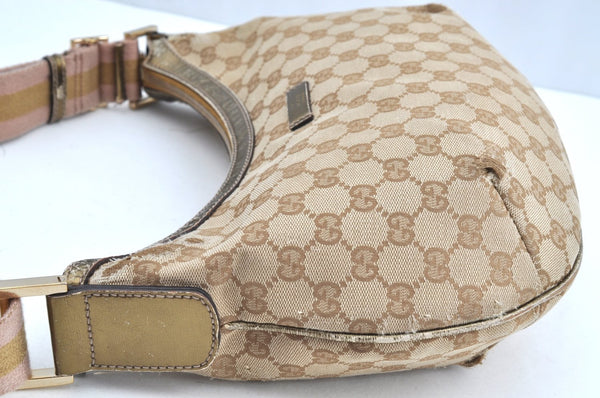 Authentic GUCCI Sherry Line Shoulder Bag GG Canvas Leather 181092 Beige K5135