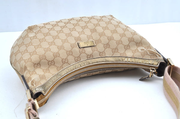 Authentic GUCCI Sherry Line Shoulder Bag GG Canvas Leather 181092 Beige K5135