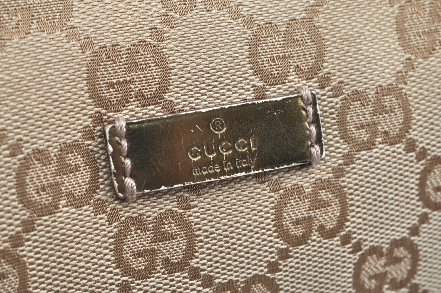 Authentic GUCCI Sherry Line Shoulder Bag GG Canvas Leather 181092 Beige K5135